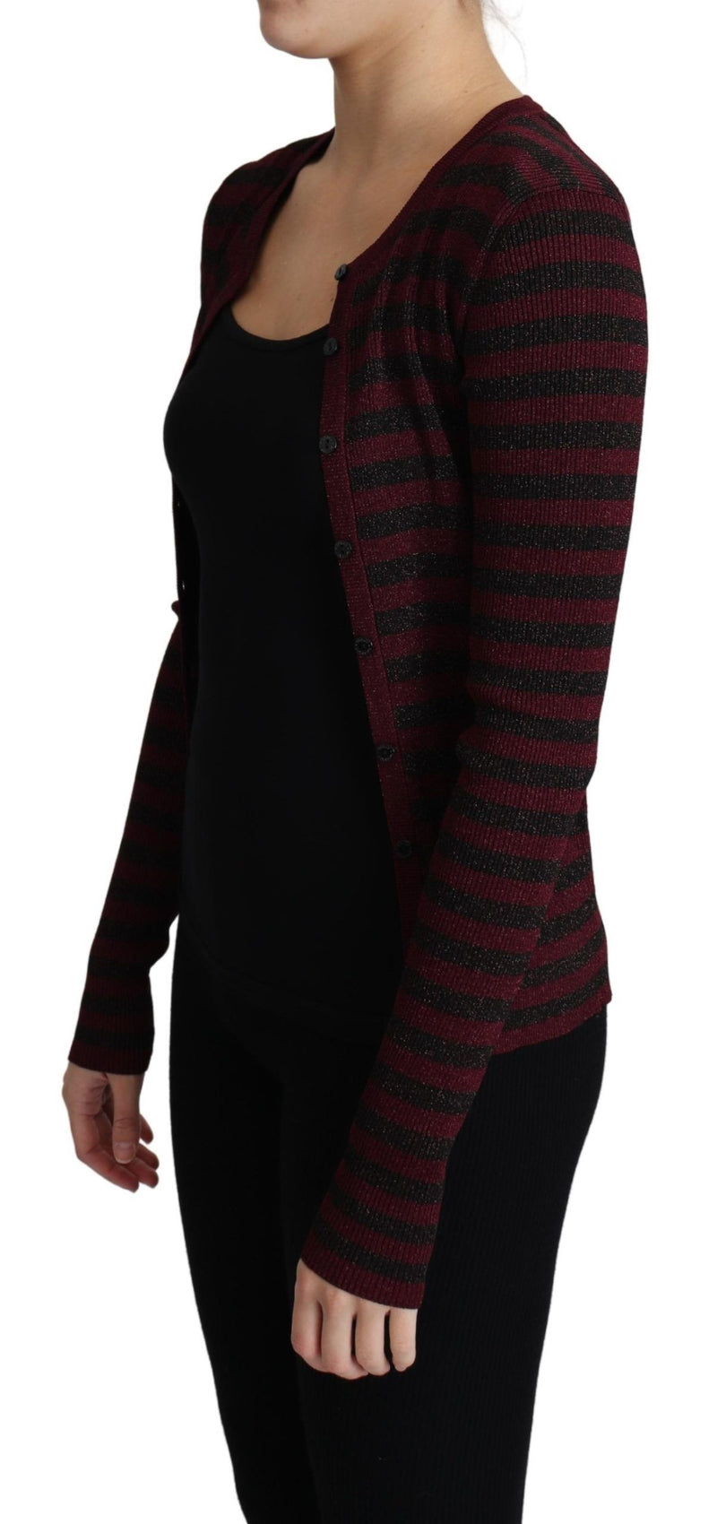 Elegant Striped Viscose Cardigan Dolce & Gabbana