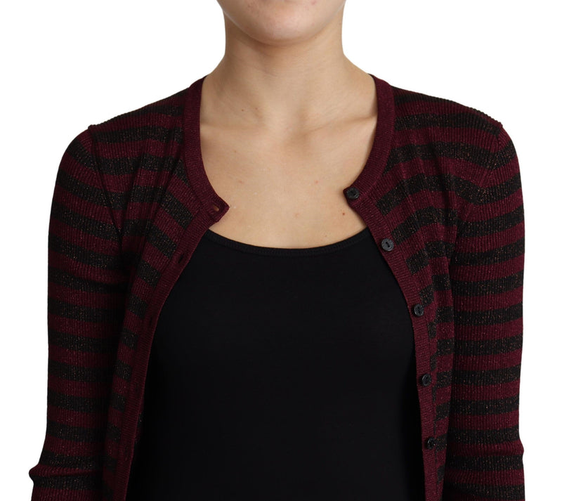 Elegant Striped Viscose Cardigan Dolce & Gabbana