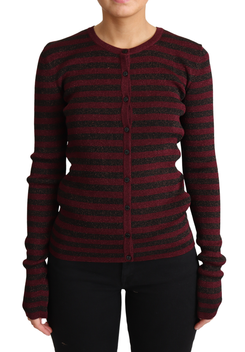 Elegant Striped Viscose Cardigan Dolce & Gabbana