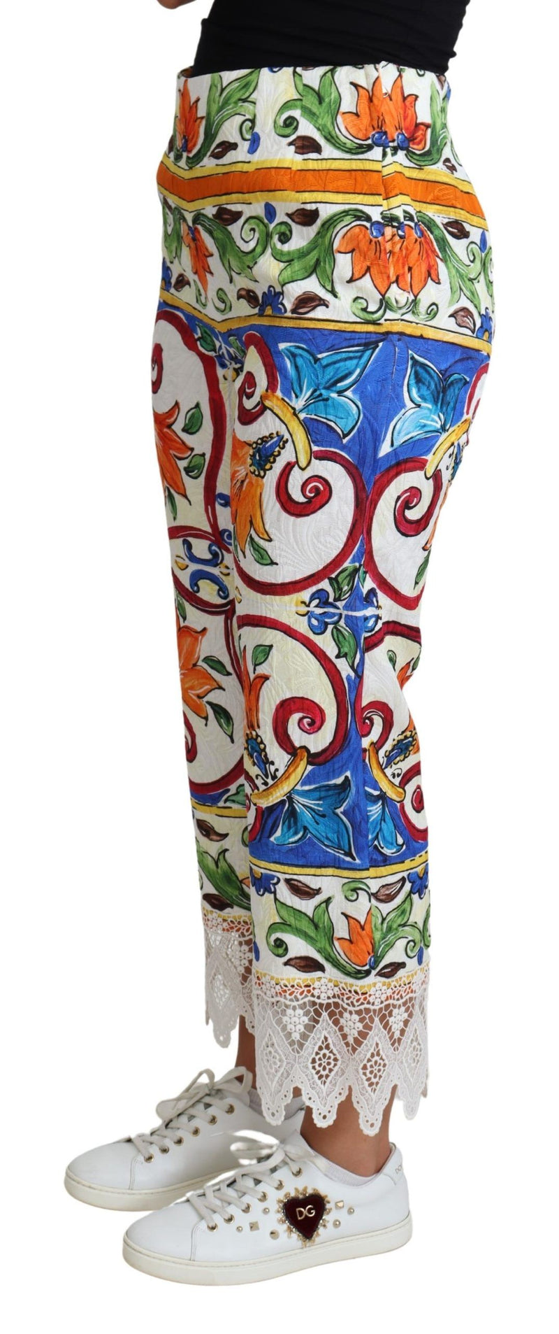 Majolica High Waist Cropped Trousers Dolce & Gabbana