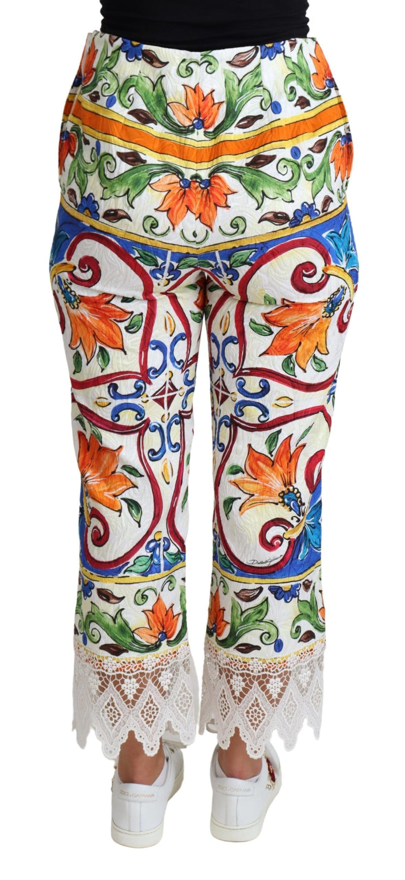 Majolica High Waist Cropped Trousers Dolce & Gabbana