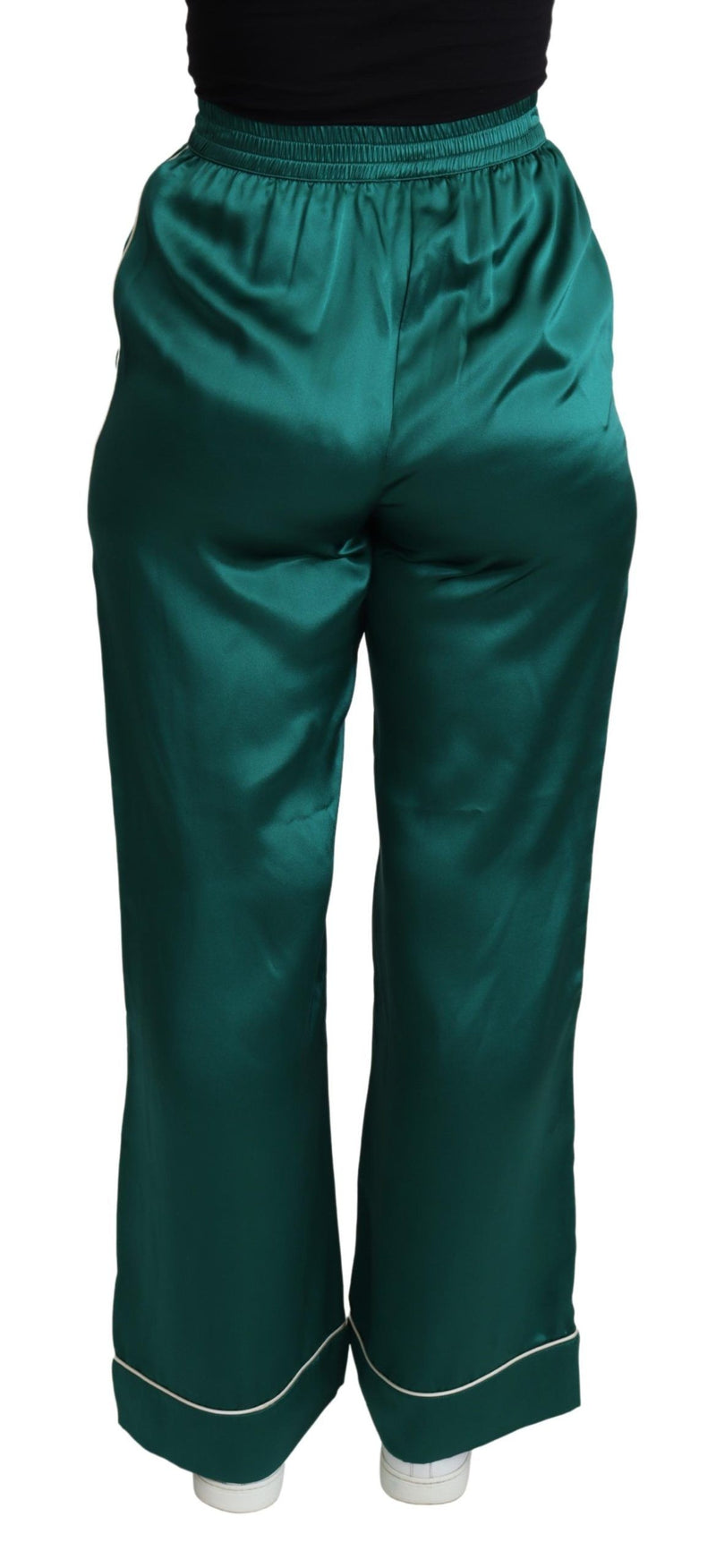 Exquisite Silk Pajama Trousers in Lush Green Dolce & Gabbana