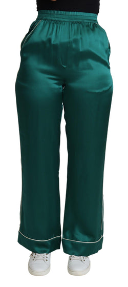 Exquisite Silk Pajama Trousers in Lush Green Dolce & Gabbana