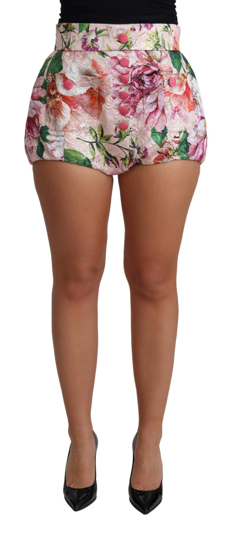 Chic Pink Floral High-Waist Hot Pants Dolce & Gabbana