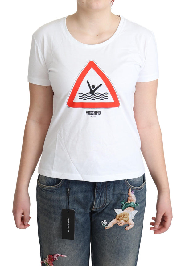 Chic Triangle Graphic Cotton Tee Moschino