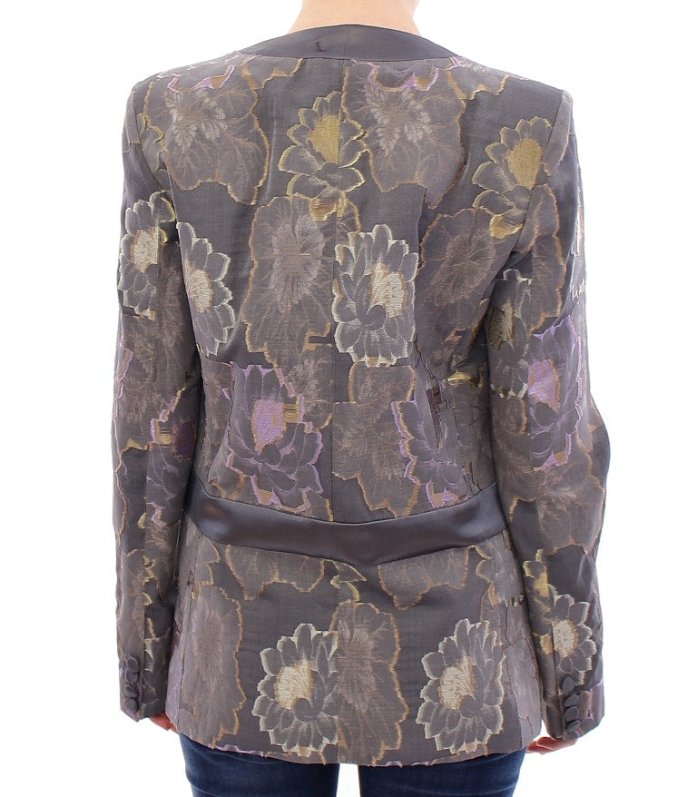 Chic Silk Floral One-Button Blazer Roberto Fragata