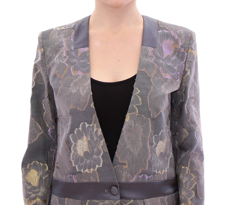 Chic Silk Floral One-Button Blazer Roberto Fragata