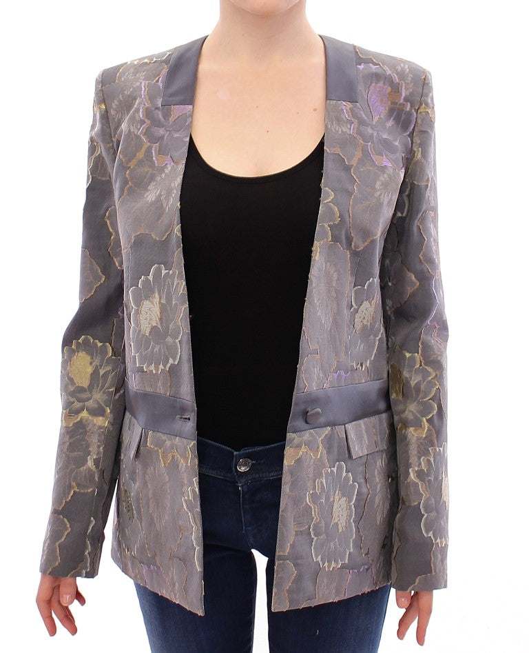 Chic Silk Floral One-Button Blazer Roberto Fragata