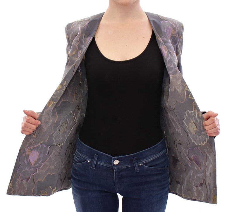 Chic Silk Floral One-Button Blazer Roberto Fragata