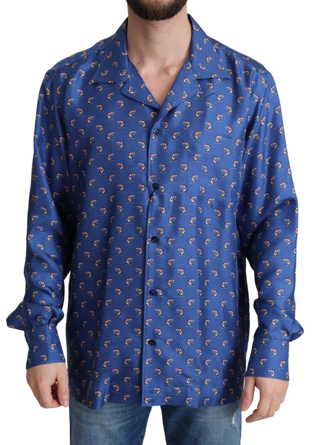 Silk Beach Chair Print Casual Shirt Dolce & Gabbana