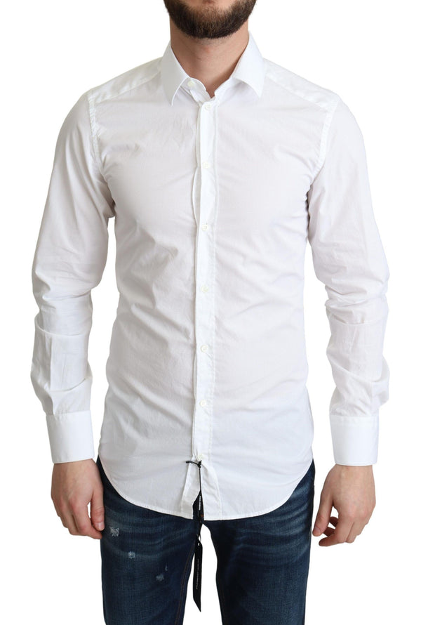 Elegant White Cotton Dress Shirt Dolce & Gabbana