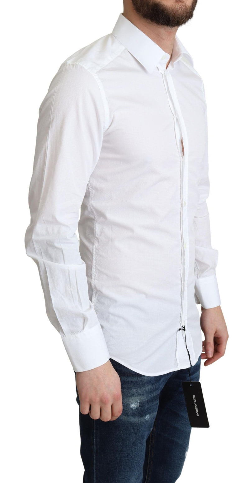 Elegant White Cotton Dress Shirt Dolce & Gabbana