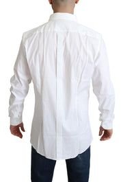 Elegant White Cotton Stretch Dress Shirt Dolce & Gabbana