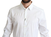 Elegant White Cotton Stretch Dress Shirt Dolce & Gabbana