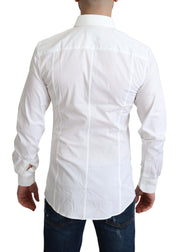 Elegant White Cotton Stretch Dress Shirt Dolce & Gabbana