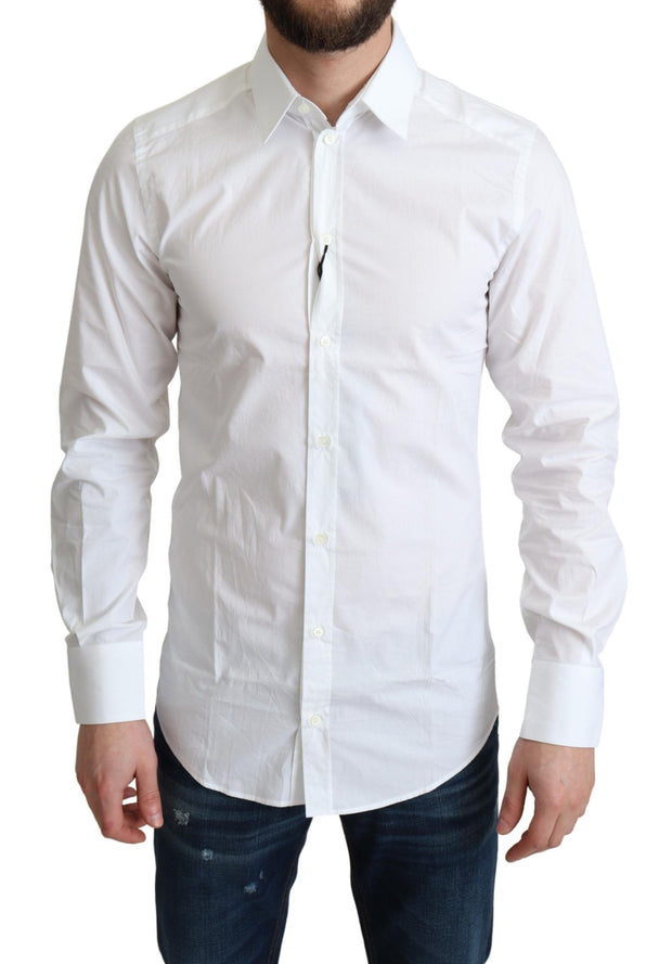 Elegant White Cotton Dress Shirt Dolce & Gabbana