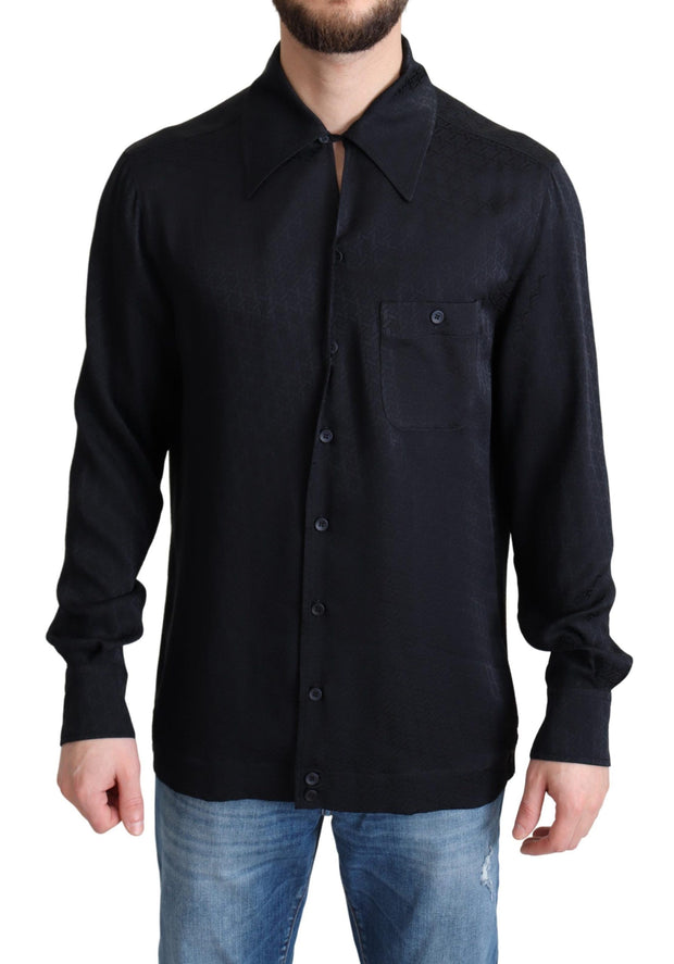 Elegant Jacquard Silk Casual Shirt Dolce & Gabbana