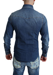 Elegant Denim Long Sleeve Casual Shirt Dolce & Gabbana