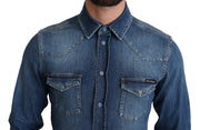 Elegant Denim Long Sleeve Casual Shirt Dolce & Gabbana