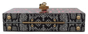 Gray Resin Dolce Box Clutch with Gold Details Dolce & Gabbana