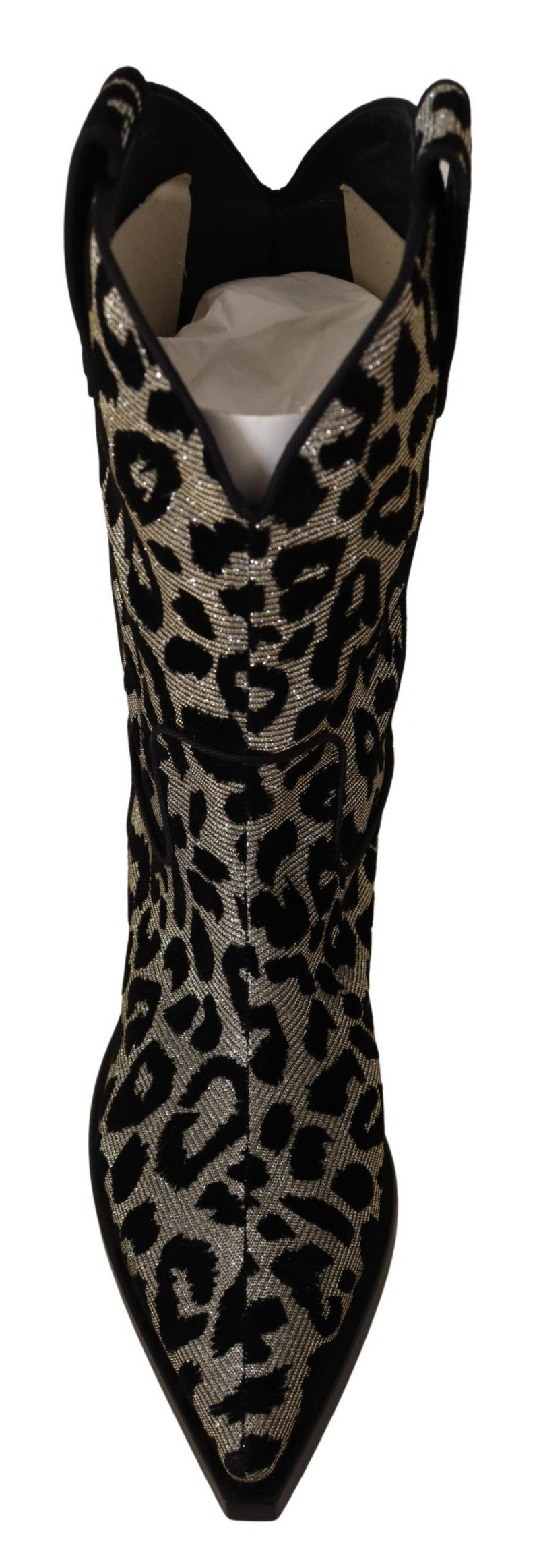 Elegant Leopard Print Mid Calf Boots Dolce & Gabbana