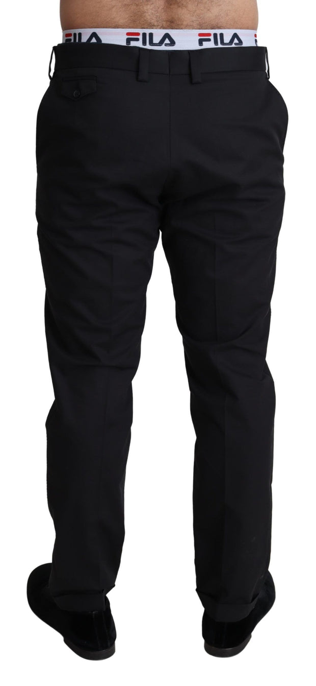 Elegant Black Stretch Cotton Trousers Dolce & Gabbana