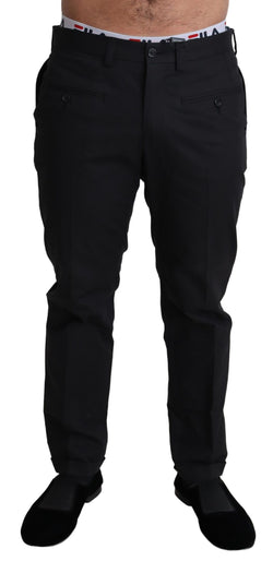 Elegant Black Stretch Cotton Trousers Dolce & Gabbana