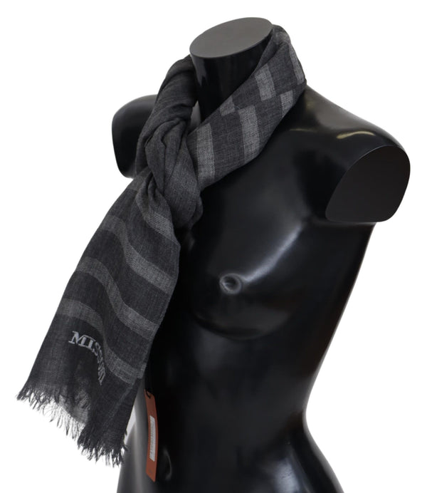 Elegant Unisex Wool Scarf with Logo Embroidery Missoni