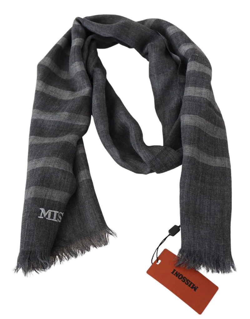 Elegant Unisex Wool Scarf with Logo Embroidery Missoni