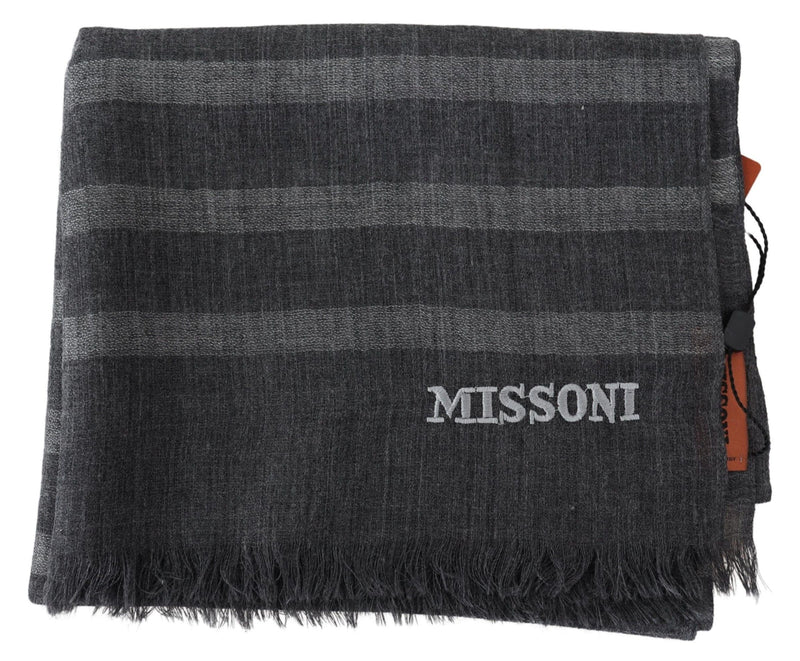 Elegant Unisex Wool Scarf with Logo Embroidery Missoni