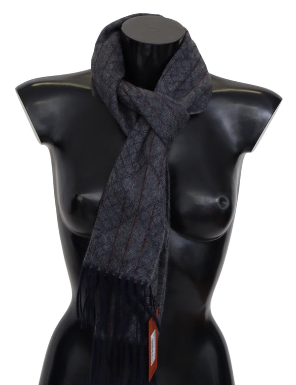 Elegant Cashmere Patterned Scarf with Logo Embroidery Missoni