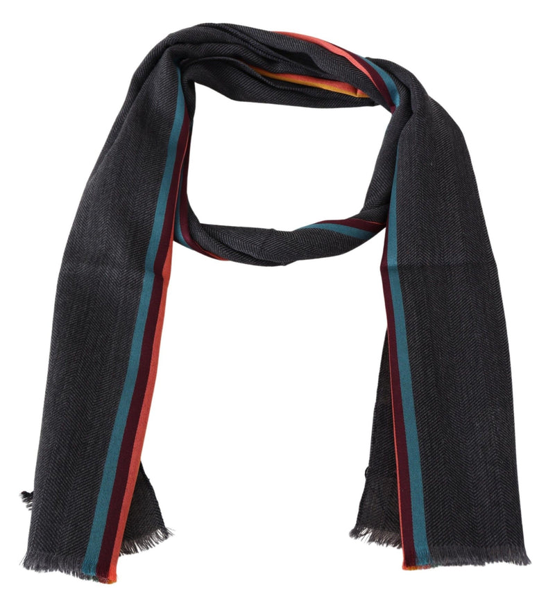 Elegant Wool-Silk Blend Striped Scarf Missoni