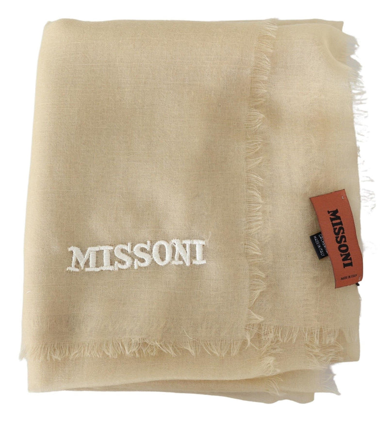 Elegant Cashmere Scarf in Beige Missoni