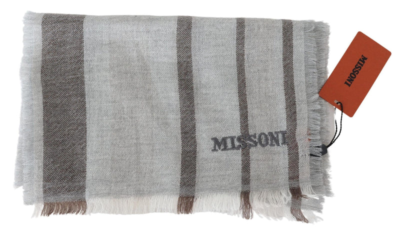 Multicolor Wool Stripe Fringe Scarf Unisex Missoni