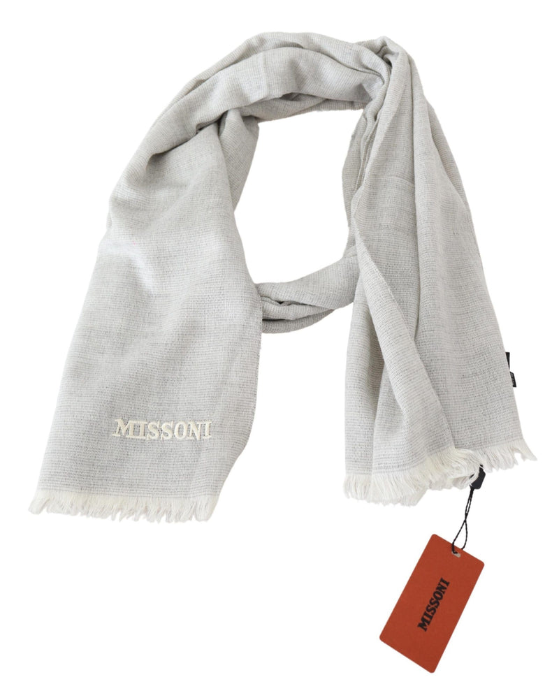 Elegant Wool Scarf with Signature Embroidery Missoni