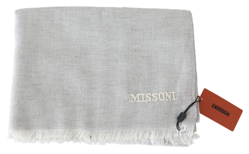 Elegant Wool Scarf with Signature Embroidery Missoni