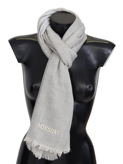 Elegant Wool Scarf with Signature Embroidery Missoni