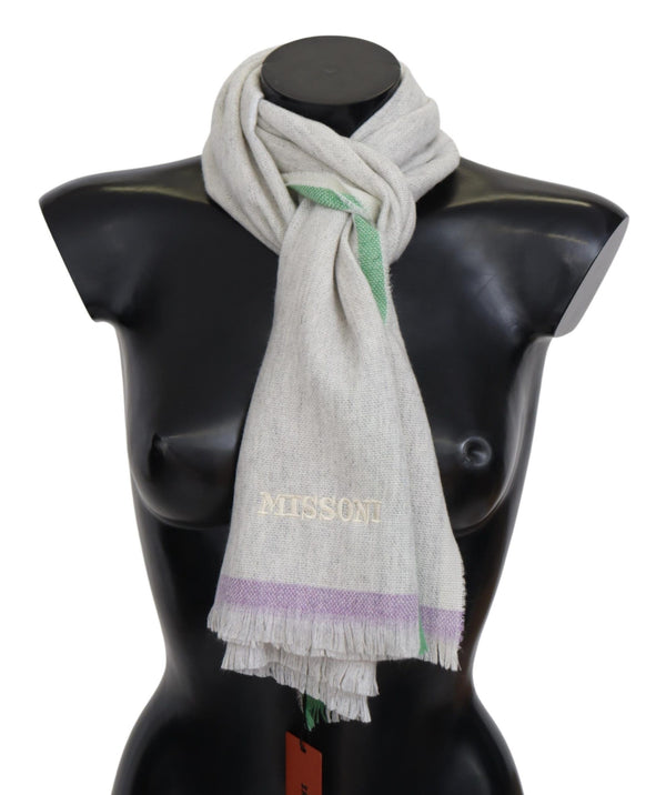 Multicolor Cashmere Line Pattern Scarf Missoni