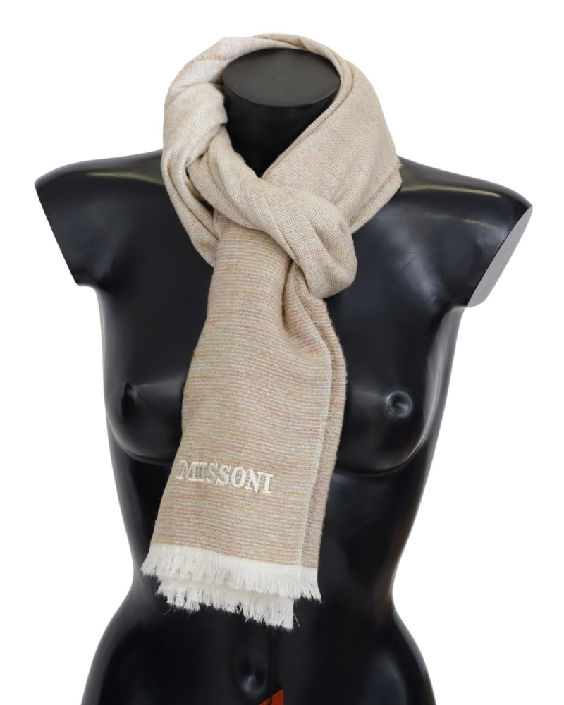 Elegant Multicolor Wool Scarf with Signature Design Missoni