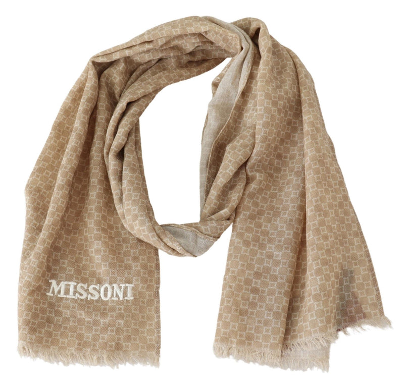 Elegant Wool Scarf with Signature Design Missoni