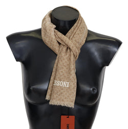 Elegant Wool Scarf with Signature Design Missoni