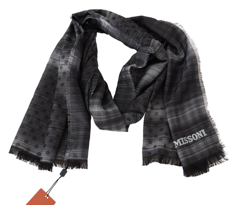 Elegant Wool Silk Polka Dot Scarf Missoni