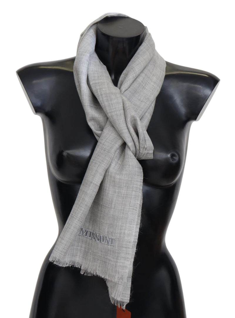 Elegant Beige Wool Silk Unisex Scarf Missoni