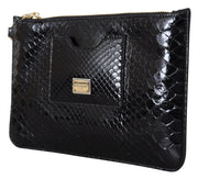 Exotic Leather Black Wristlet Wallet Dolce & Gabbana