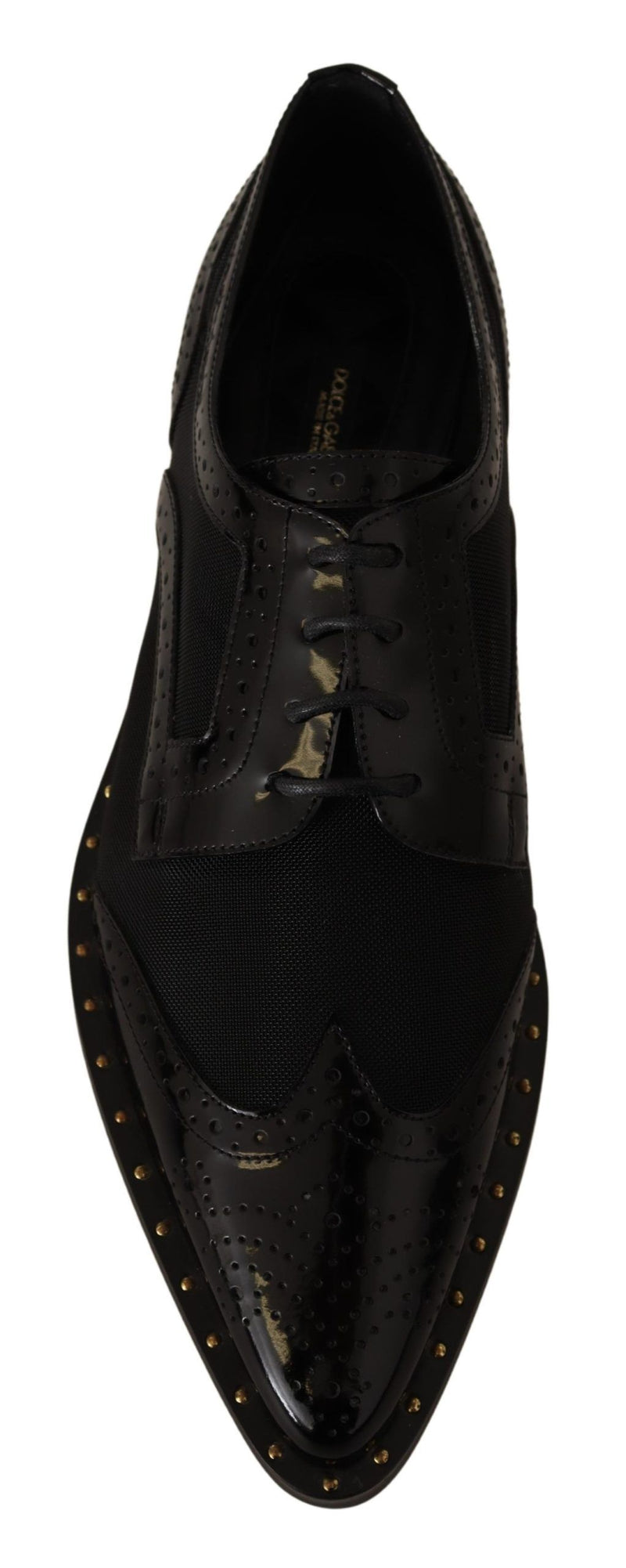 Elegant Gold-Trimmed Black Oxford Lace-Ups Dolce & Gabbana