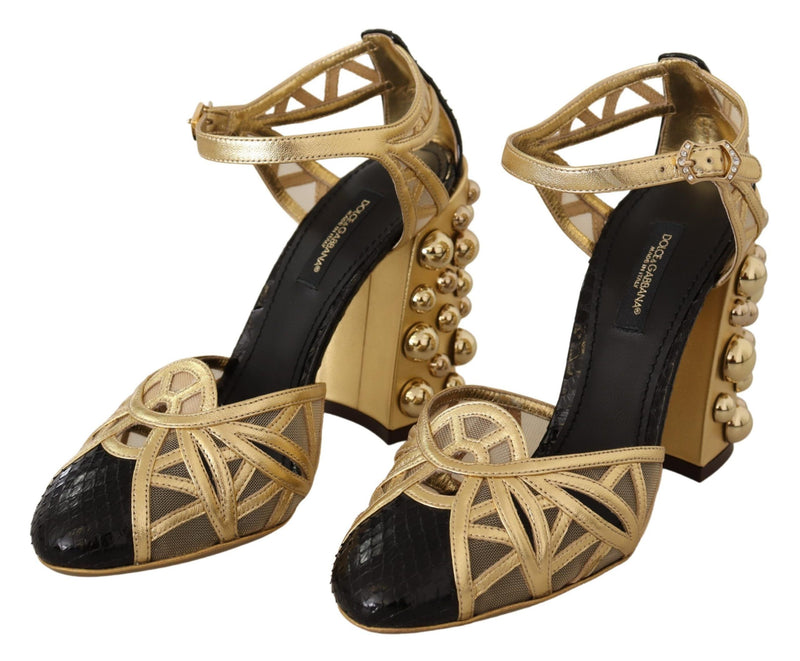 Elegant Crystal Studded Leather Pumps Dolce & Gabbana