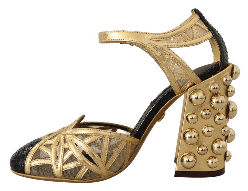 Elegant Crystal Studded Leather Pumps Dolce & Gabbana