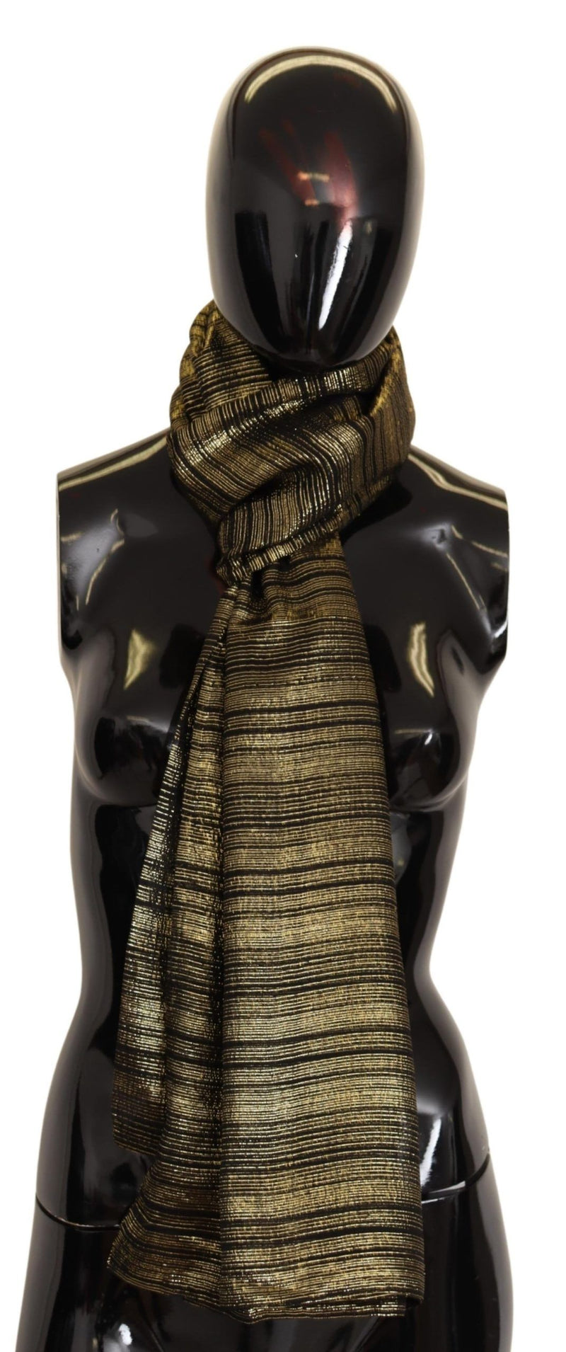 Elegant Gold Silk Blend Scarf Dolce & Gabbana