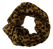 Elegant Silk Scarf in Yellow & Black Dolce & Gabbana