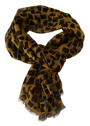 Elegant Silk Scarf in Yellow & Black Dolce & Gabbana